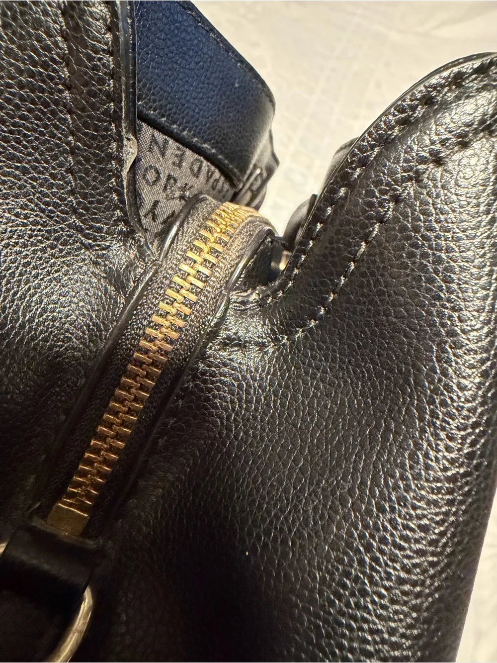 kate spade Black Leather Tote with Gold Hardware NON STRAP.